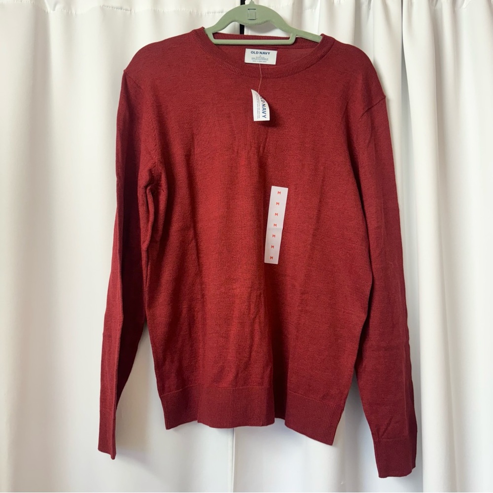 NWT Old Navy Red Round Neck Pullover Sweater Size Medium